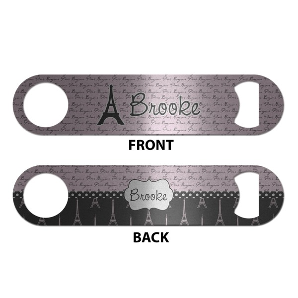 Paris Bonjour and Eiffel Tower Bottle Opener - Front & Back
