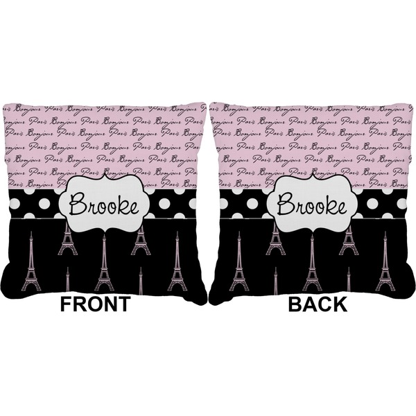 Paris Bonjour and Eiffel Tower Burlap Pillow Approval