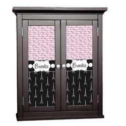 Paris Bonjour and Eiffel Tower Cabinet Decal - Small (Personalized)