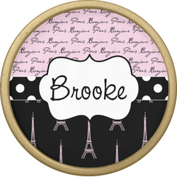 Paris Bonjour and Eiffel Tower Cabinet Knob - Gold (Personalized)