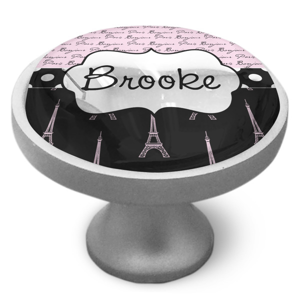Custom Paris Bonjour and Eiffel Tower Cabinet Knob (Personalized)