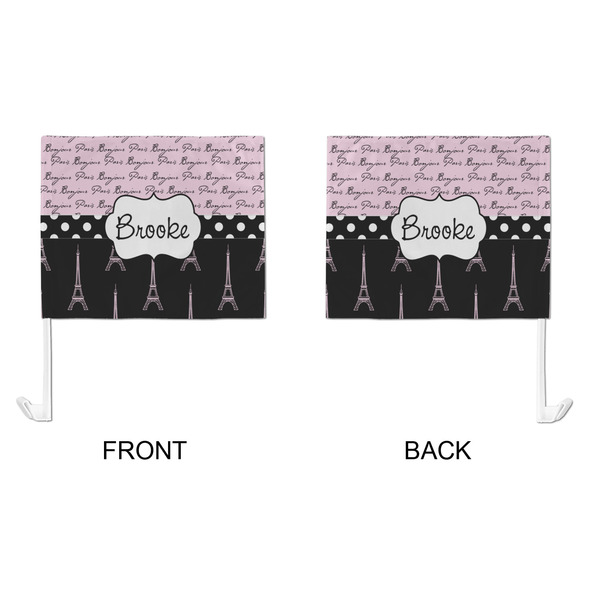 Paris Bonjour and Eiffel Tower Car Flag - Large - APPROVAL