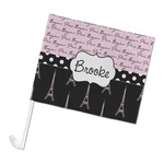 Paris Bonjour and Eiffel Tower Car Flag (Personalized)