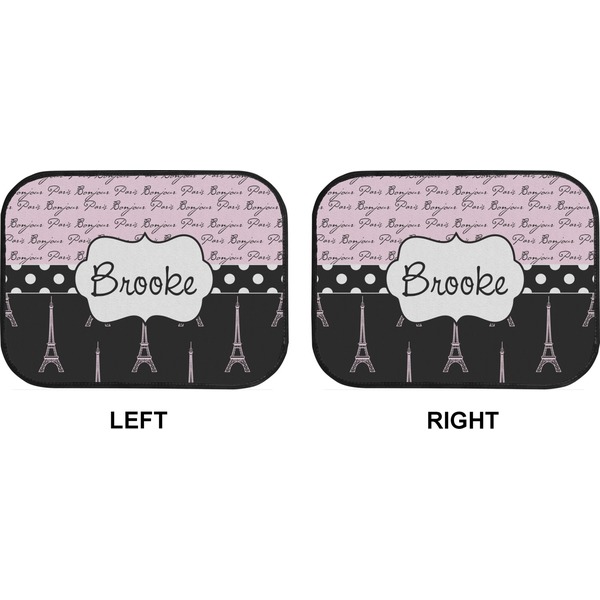 Paris Bonjour and Eiffel Tower Car Floor Mats (Back Seat) (Approval)