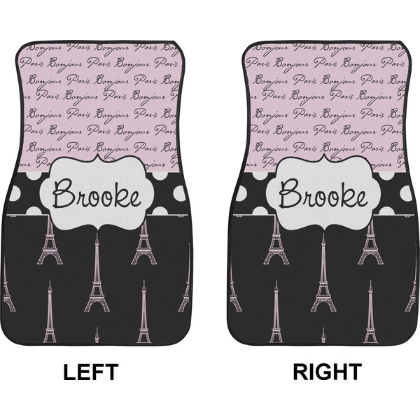 Paris Bonjour and Eiffel Tower Car Mat Front - Approval