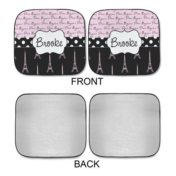 Paris Bonjour and Eiffel Tower Car Sun Shades - APPROVAL