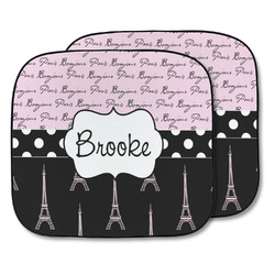 Paris Bonjour and Eiffel Tower Car Sun Shade - Two Piece (Personalized)