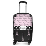 Paris Bonjour and Eiffel Tower Suitcase - 20" Carry On (Personalized)