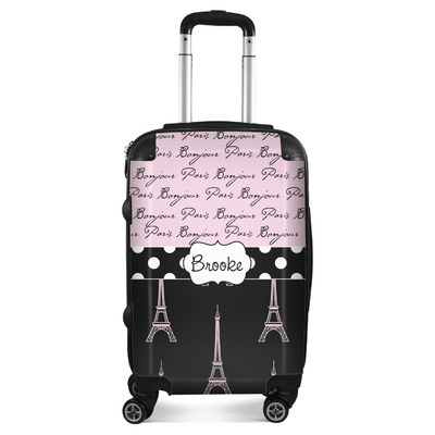 Paris Bonjour and Eiffel Tower Suitcase (Personalized)