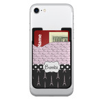 Paris Bonjour and Eiffel Tower 2-in-1 Cell Phone Credit Card Holder & Screen Cleaner (Personalized)