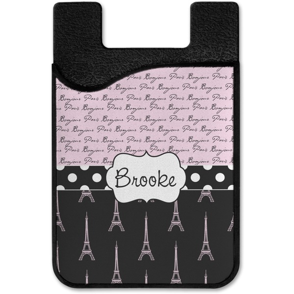 Paris Bonjour and Eiffel Tower Cell Phone Credit Card Holder