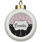 Paris Bonjour and Eiffel Tower Ceramic Ball Ornament (Personalized)