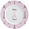 Paris Bonjour and Eiffel Tower Ceramic Dinner Plates (Set of 4) (Personalized)