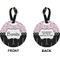 Paris Bonjour and Eiffel Tower Circle Luggage Tag (Front + Back)