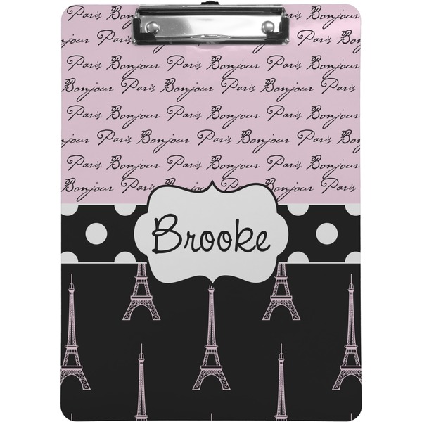 Custom Paris Bonjour and Eiffel Tower Clipboard (Personalized)