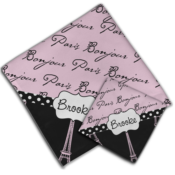 Paris Bonjour and Eiffel Tower Cloth Napkins - Personalized Lunch & Dinner (PARENT MAIN)