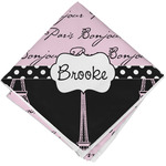 Paris Bonjour and Eiffel Tower Cloth Napkin w/ Name or Text