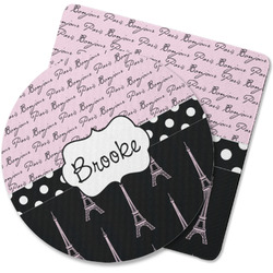 Paris Bonjour and Eiffel Tower Rubber Backed Coaster (Personalized)