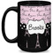 Paris Bonjour and Eiffel Tower 15 Oz Coffee Mug - Black (Personalized)