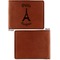 Paris Bonjour and Eiffel Tower Cognac Leatherette Bifold Wallets - Front and Back Single Sided - Apvl
