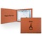 Paris Bonjour and Eiffel Tower Cognac Leatherette Diploma / Certificate Holders - Front and Inside - Main