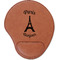 Paris Bonjour and Eiffel Tower Cognac Leatherette Mouse Pads with Wrist Support - Flat