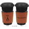 Paris Bonjour and Eiffel Tower Cognac Leatherette Mug Sleeve - Double Sided Apvl