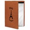 Paris Bonjour and Eiffel Tower Cognac Leatherette Portfolios with Notepad - Small - Main