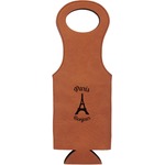 Paris Bonjour and Eiffel Tower Leatherette Wine Tote (Personalized)