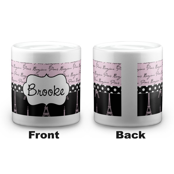 Paris Bonjour and Eiffel Tower Coin Bank - Apvl