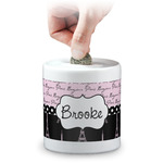 Paris Bonjour and Eiffel Tower Coin Bank (Personalized)