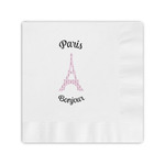 Paris Bonjour and Eiffel Tower Coined Cocktail Napkins (Personalized)