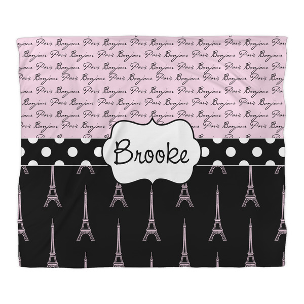 Paris Bonjour and Eiffel Tower Comforter - King - Front