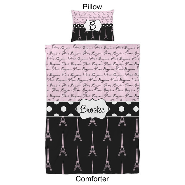 Paris Bonjour and Eiffel Tower Comforter Set - Twin XL - Approval