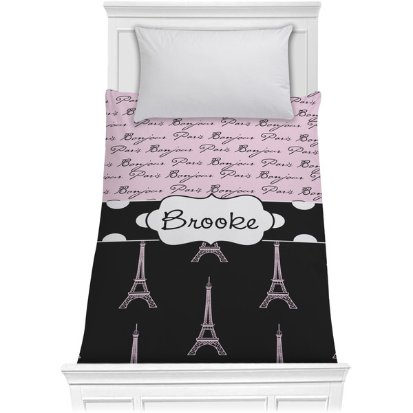 Paris Bonjour and Eiffel Tower Comforter (Twin)