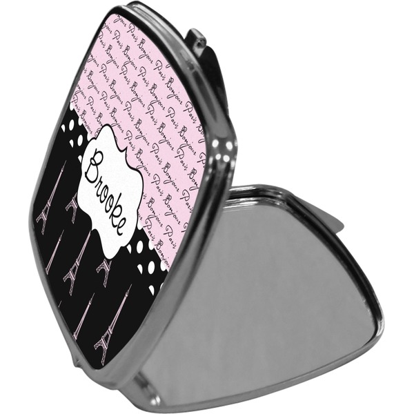 Paris Bonjour and Eiffel Tower Compact Mirror (Side View)