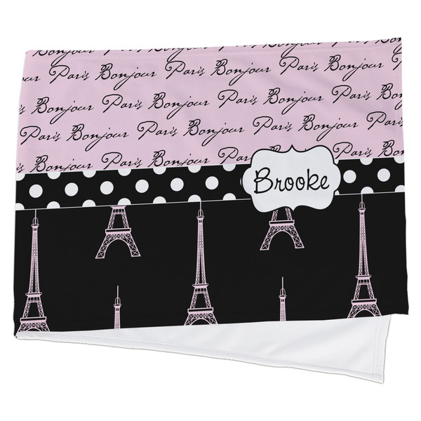 Custom Paris Bonjour and Eiffel Tower Cooling Towel (Personalized)