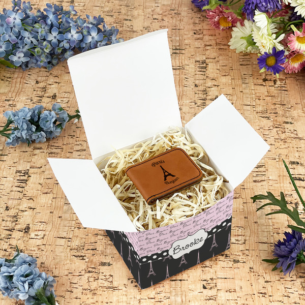 Paris Bonjour and Eiffel Tower Cubic Gift Box - In Context
