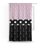 Paris Bonjour and Eiffel Tower Curtain