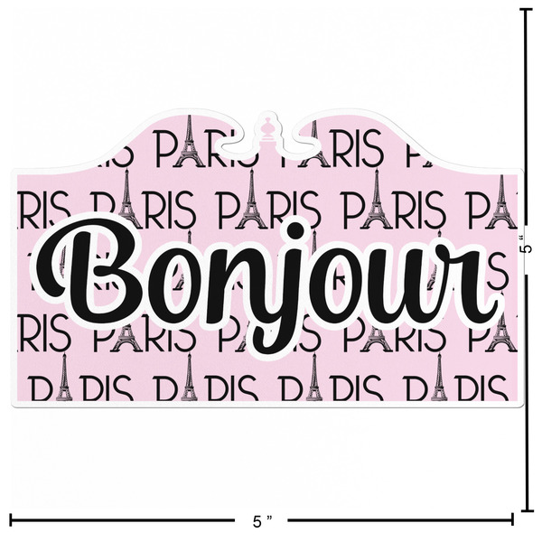 Paris Bonjour and Eiffel Tower Custom Shape Iron On Patches - L - APPROVAL