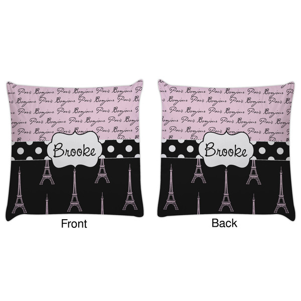 Paris Bonjour and Eiffel Tower Decorative Pillow Case - Approval
