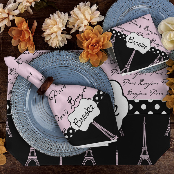 Paris Bonjour and Eiffel Tower Dining Set