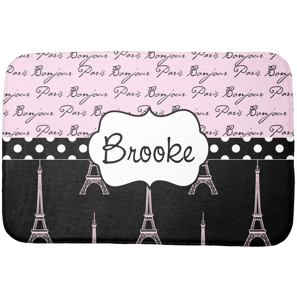 Custom Paris Bonjour and Eiffel Tower Dish Drying Mat (Personalized)