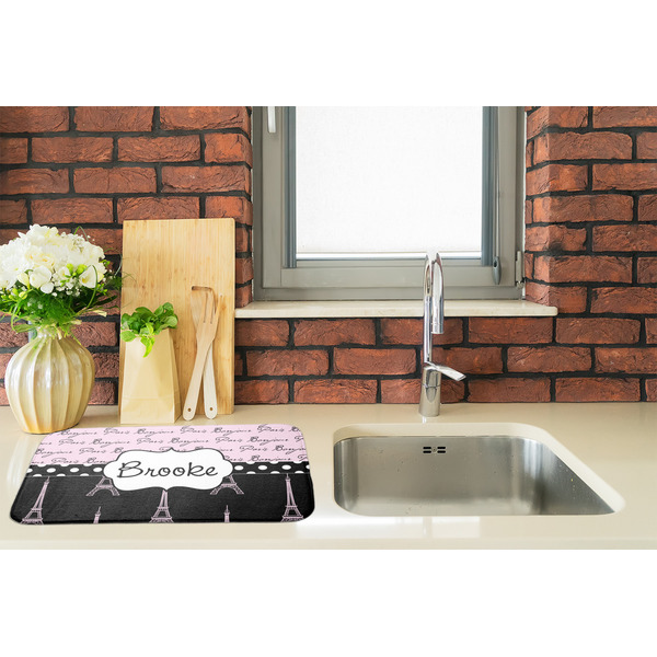 Paris Bonjour and Eiffel Tower Dish Drying Mat - LIFESTYLE 2