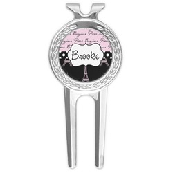 Paris Bonjour and Eiffel Tower Golf Divot Tool & Ball Marker (Personalized)