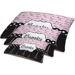 Paris Bonjour and Eiffel Tower Dog Bed w/ Name or Text