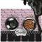 Paris Bonjour and Eiffel Tower Dog Food Mat - Large w/ Name or Text