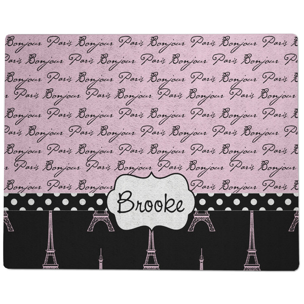 Paris Bonjour and Eiffel Tower Dog Food Mat - Large without Bowls