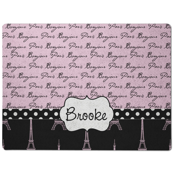 Paris Bonjour and Eiffel Tower Dog Food Mat - Medium without bowls