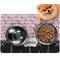Paris Bonjour and Eiffel Tower Dog Food Mat - Small LIFESTYLE